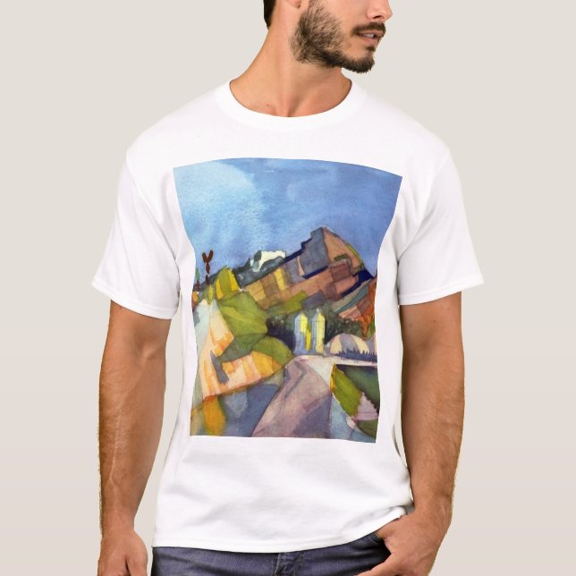 Camiseta August Macke - paisagem rochosa (Frente)