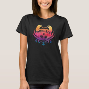 Camiseta Augusta Maine Lembrança Dirigo Caranguejo Fofo Arc