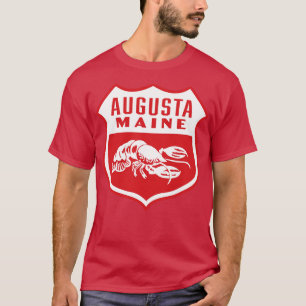 Camiseta Augusta Maine Retro Shield White