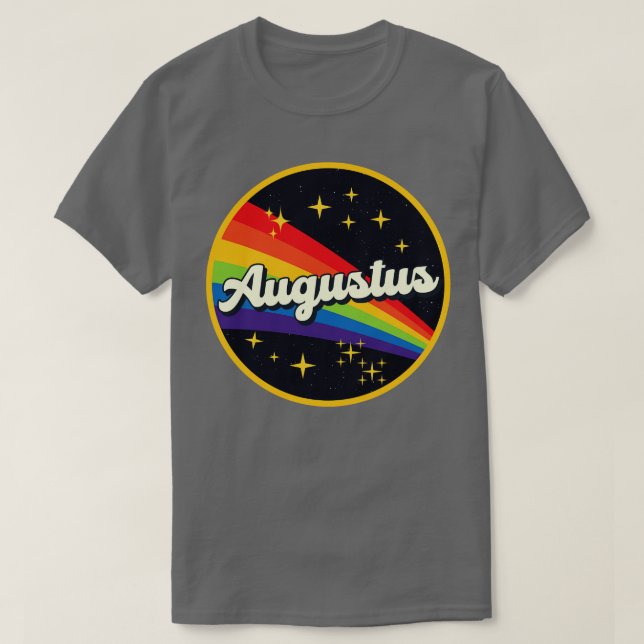 Camiseta Augustus Rainbow No Space Vintage Style (Frente do Design)