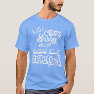Camiseta Aula de Barman Feminina Sassyee Piadas de Bar Fun
