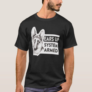Camiseta Aumenta o proprietário do German shepherd armado d