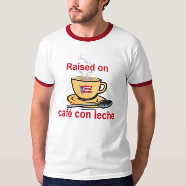 Camiseta aumentado no leche do engodo do café (Frente)