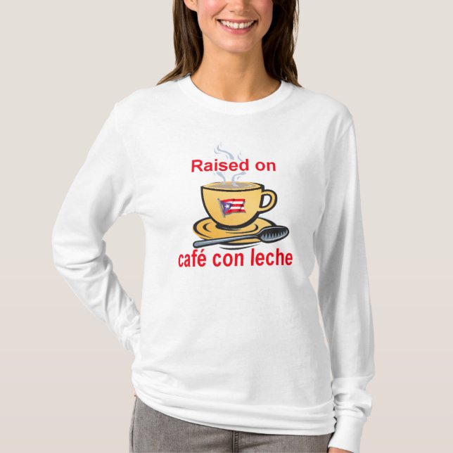 Camiseta aumentado no leche do engodo do café (Frente)