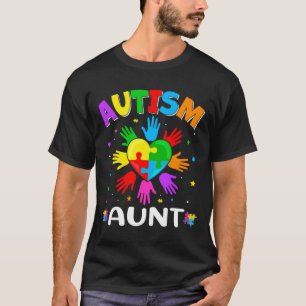 Camiseta Aumente a consciência do autismo Tia da união da f