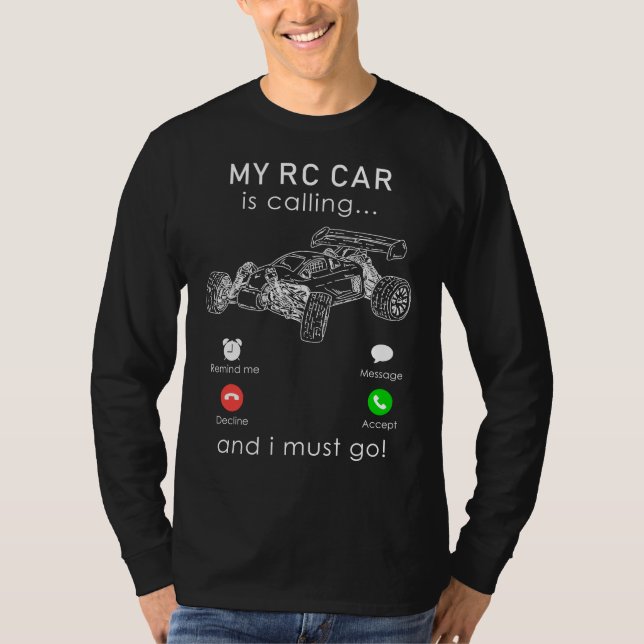Camiseta Aumente a diversão: Meu carro RC está chamando e e (Frente)