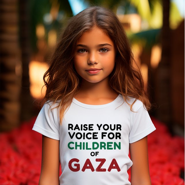 Camiseta Aumente a sua voz para as Crianças de Gaza (Criador carregado)