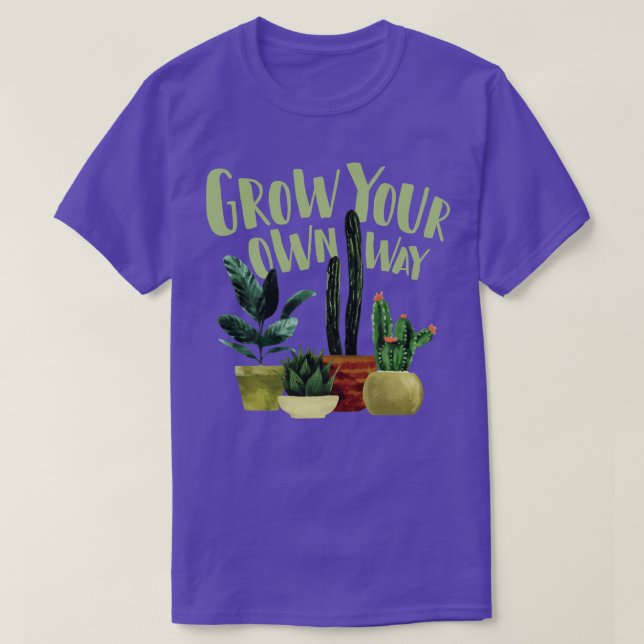 Camiseta Aumente Seu Próprio Caminho Cactus Cactos Suculent (Frente do Design)