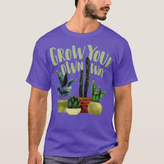 Camiseta Aumente Seu Próprio Caminho Cactus Cactos Suculent
