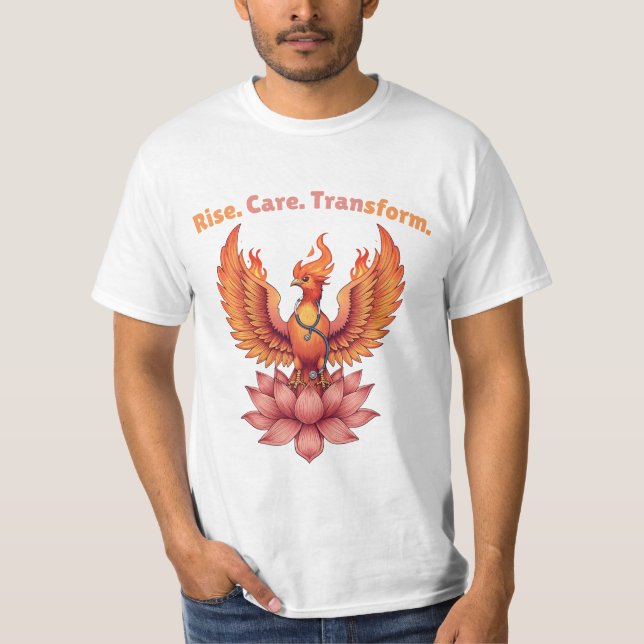 Camiseta Aumento, cuidado e transformação - Doutor Phoenix  (Frente)