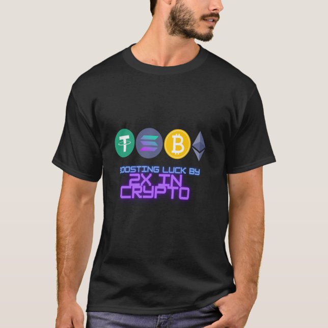 Camiseta Aumento da Sorte Crypto, Traders de Blockchain - M (Frente)