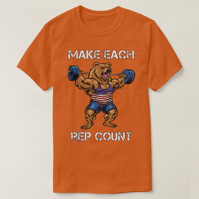 Camiseta Aumento De Peso Engraçado Faça Com Que Cada Rep Co (Frente do Design)