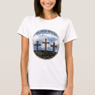 Camiseta Aumentou 3 cruzes ásperas + 3:16 de John
