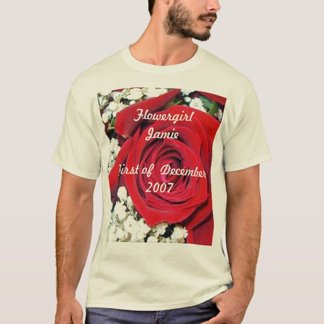 Camiseta aumentou, Flowergirl JaimeFirst de dezembro de (Frente)