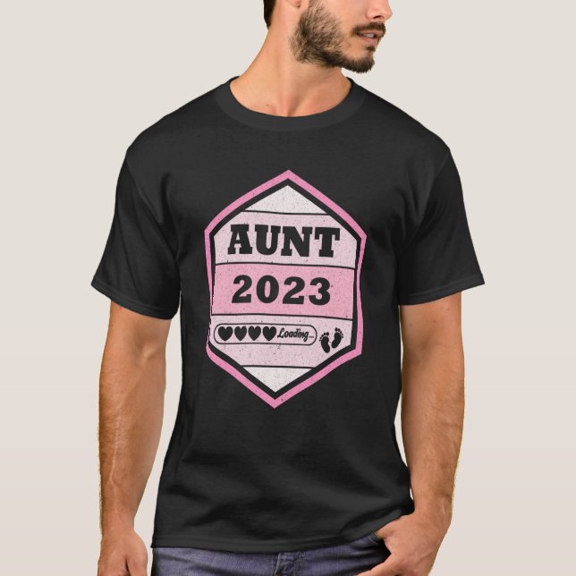Camiseta Aunt 2023 Loading Promoted To Aunt Soon To Be Aunt (Frente)