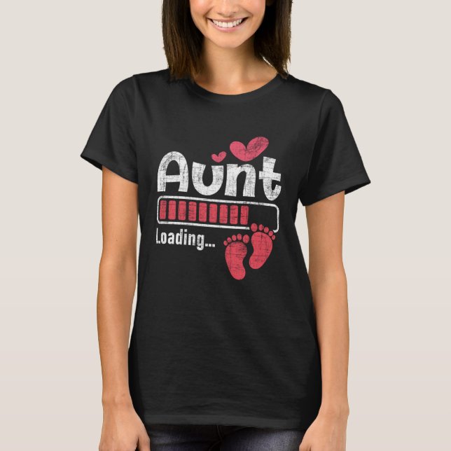 Camiseta Aunt Loading Pregnancy Announcement New Baby Aunty (Frente)