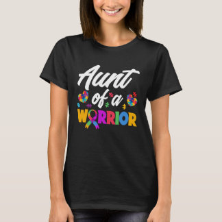Camiseta Aunt Of A Warrior Autistic Niece Nephew Proud Auti
