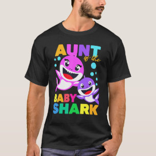Camiseta Aunt Of The Baby Birthday Shark Aunt Shark Christm