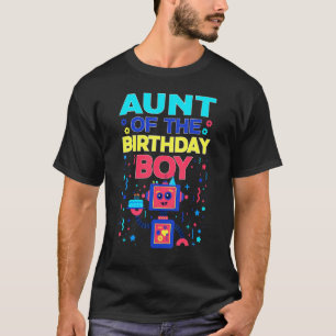 Camiseta Aunt of The Birthday Boy Robot B-Day Matching Fami