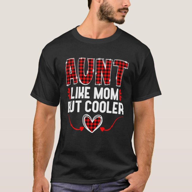 Camiseta Aunt Retro Red Plaid Promoted To Aunt Mother s Day (Frente)