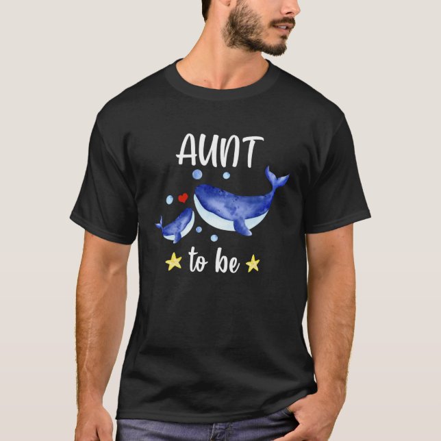 Camiseta Aunt To Be Whale Baby Shower Sea Animal Themed (Frente)