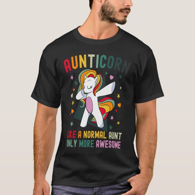 Camiseta Aunticorn Aunt Unicorn  Only Awesome Colourful Uni (Frente)