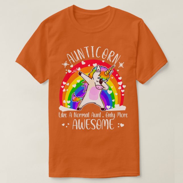 Camiseta Aunticorn Dabbing Unicorn Aunticorn Como Um Normal (Frente do Design)