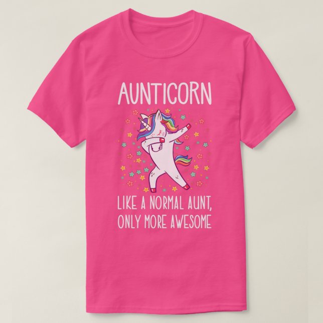 Camiseta Aunticorn Dabbing Unicorn Normal Awincrível Tia (Frente do Design)