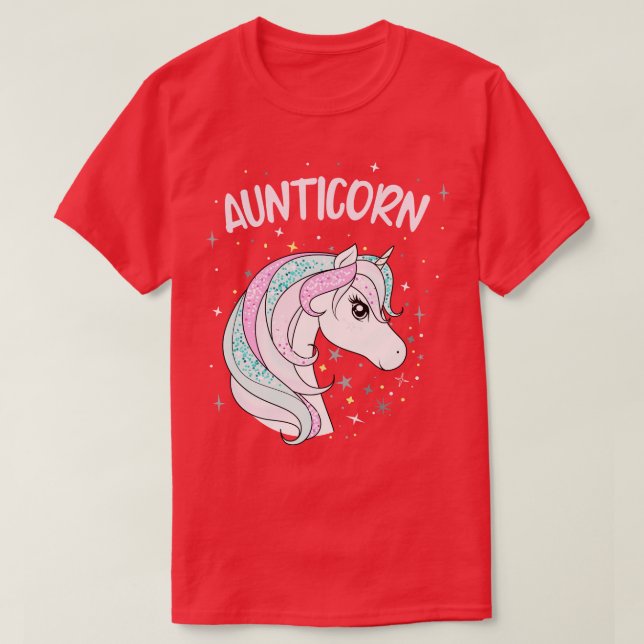 Camiseta Aunticorn Tia Unicorn Espetacular Mulheres da Famí (Frente do Design)