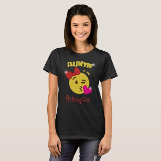 Camiseta Auntie da festa de aniversário de Emoji da menina