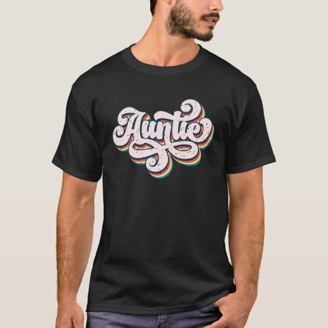 Camiseta Auntie Graphic  Retro Groovy Family Matching Party (Frente)