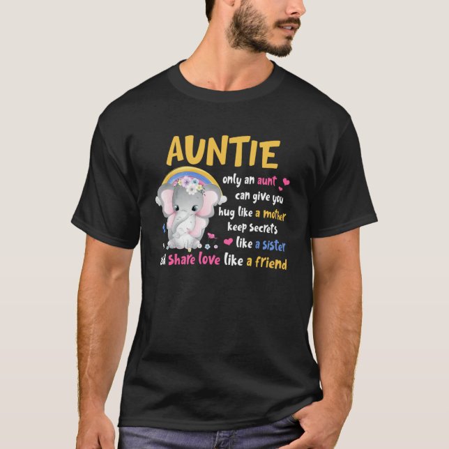 Camiseta Auntie  Hug Like A Mother Keeps Secrets Like A Sis (Frente)
