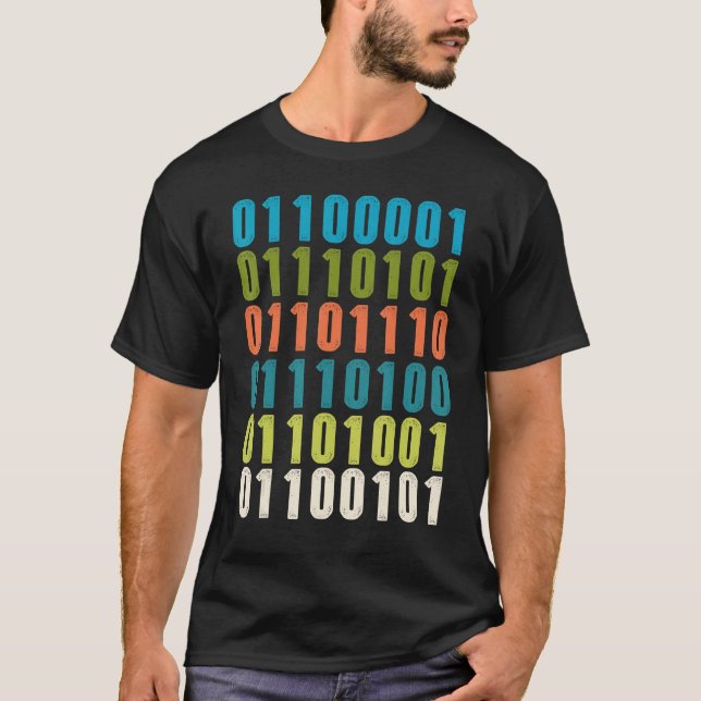 Camiseta Auntie In Binary Code  Aunt Coder Programmers Tech (Frente)