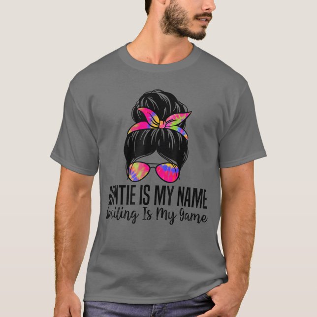 Camiseta Auntie Is My Name Spoiling Is My Game Funny Auntie (Frente)