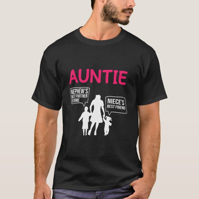 Camiseta Auntie Is The Best Family Members Niece And Nephew (Frente)