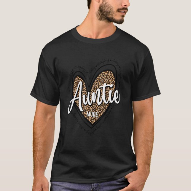 Camiseta Auntie Mode Sublime Leopard Heart Love Mãe (Frente)