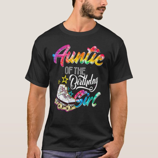 Camiseta Auntie of the Birthday Girl Roller Skates Bday Ska (Frente)