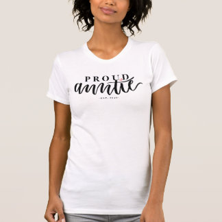 Camiseta Auntie orgulhoso - caligrafia rotulada mão da