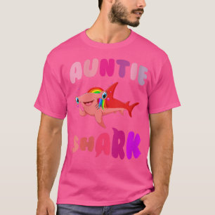 Camiseta Auntie Shark Auntie Apetit Apontando tubarão da fa