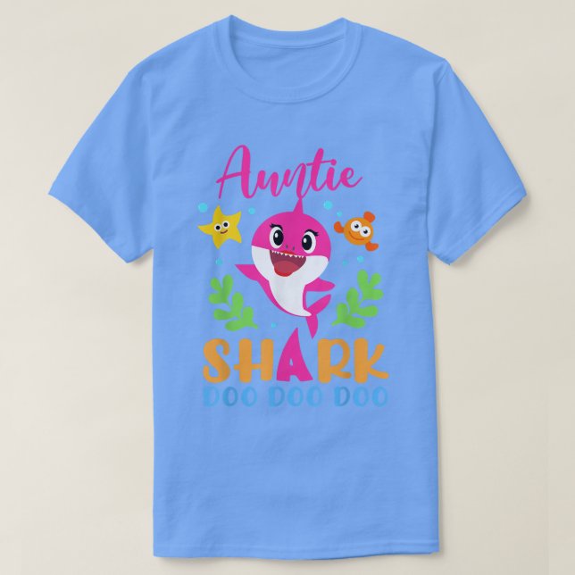 Camiseta Auntie Shark  Auntie Shark Lover Family Mothers Da (Frente do Design)
