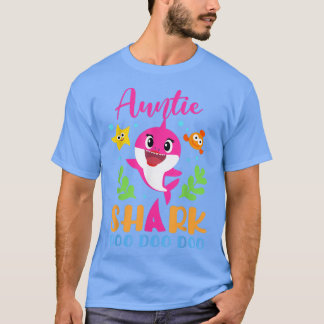 Camiseta Auntie Shark  Auntie Shark Lover Family Mothers Da
