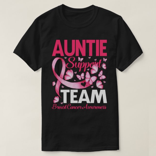 Camiseta AUNTIE Support Team presentes Sensibilização para  (Frente do Design)