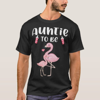 Camiseta Auntie To Be Flamingo Baby Shower For Girl
