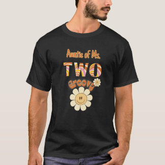 Camiseta Auntie Two Groovy 2 Birthday Toddler Hippie Retro