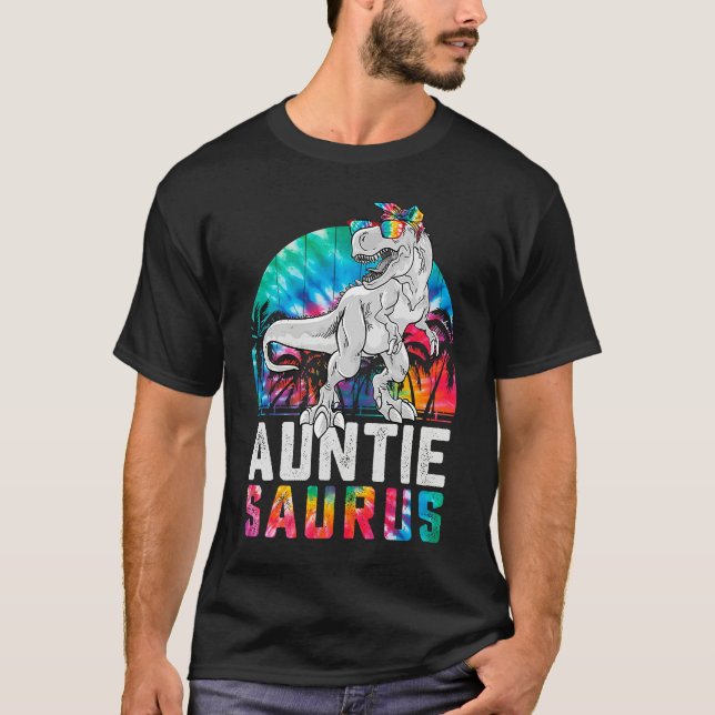 Camiseta Auntiesaurus Rex Dinosaur Aunt Saurus Family Match (Frente)
