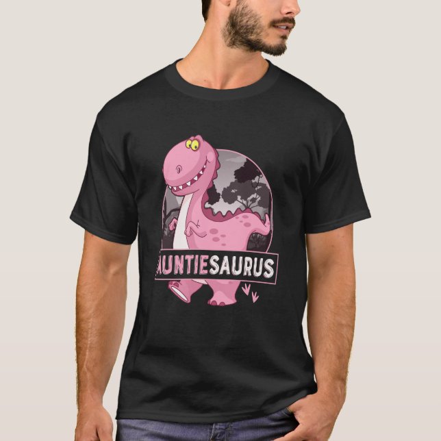 Camiseta Auntiesaurus Rex Dinosaur Auntie Saurus Family Mat (Frente)
