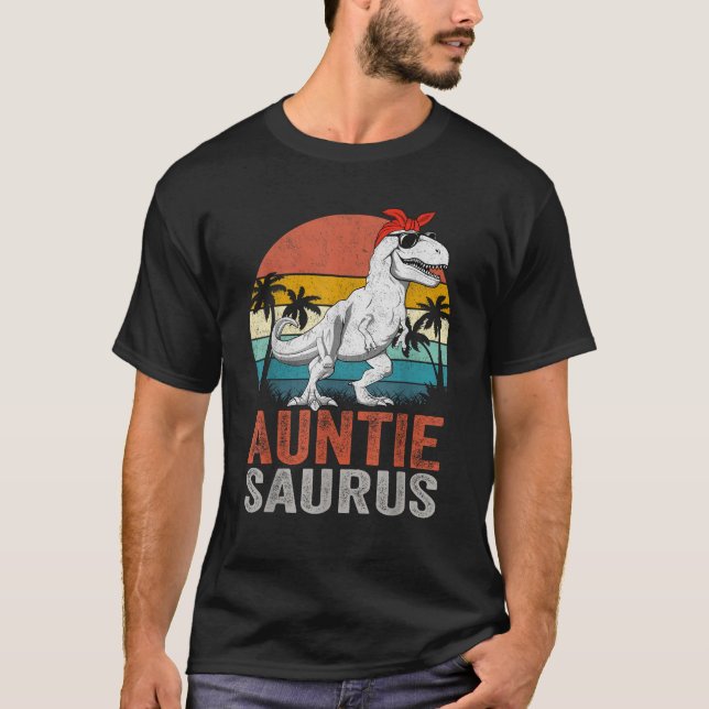 Camiseta Auntiesaurus T Rex Dinosaur Auntie Saurus Family M (Frente)
