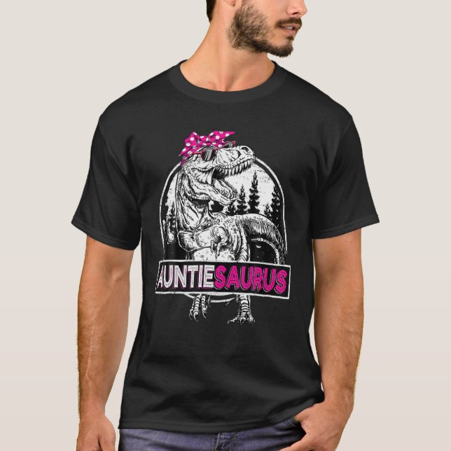 Camiseta Auntiesaurus T Rex Dinossaur Tia Saurus Mãe (Frente)