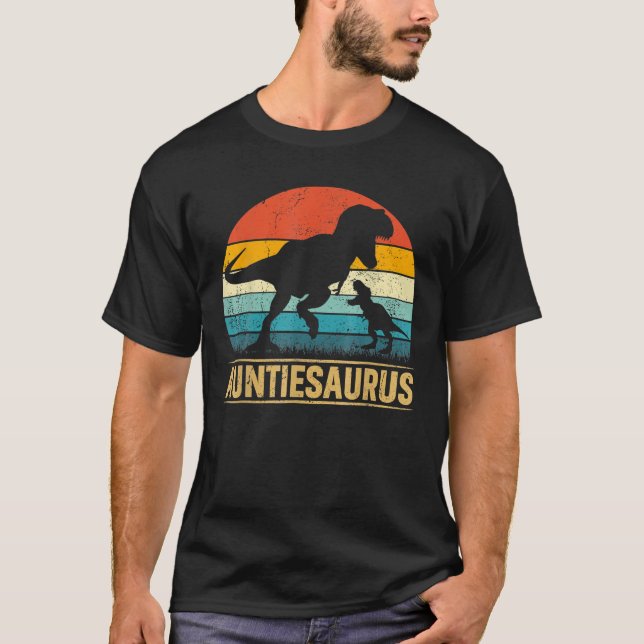 Camiseta Auntiesaurus T Rex Dinossauro Tia Engraçada Mãe (Frente)
