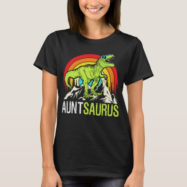Camiseta Auntsaurus Dinossaur T Rex Tia Saurus Corresponden (Frente)
